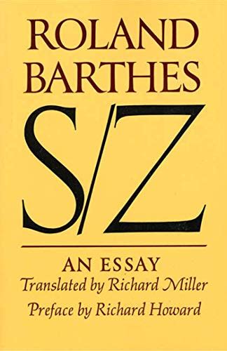 Amazon.com: S/Z: An Essay: 9780374521677: Barthes, Roland, 